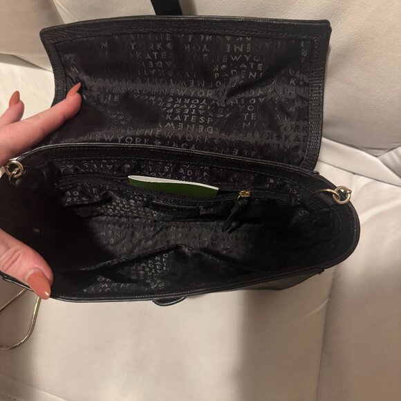 Kate Spade Riverside Street Emmie Crossbody - Black Lizard Embossed Leather - Picture 3 of 9